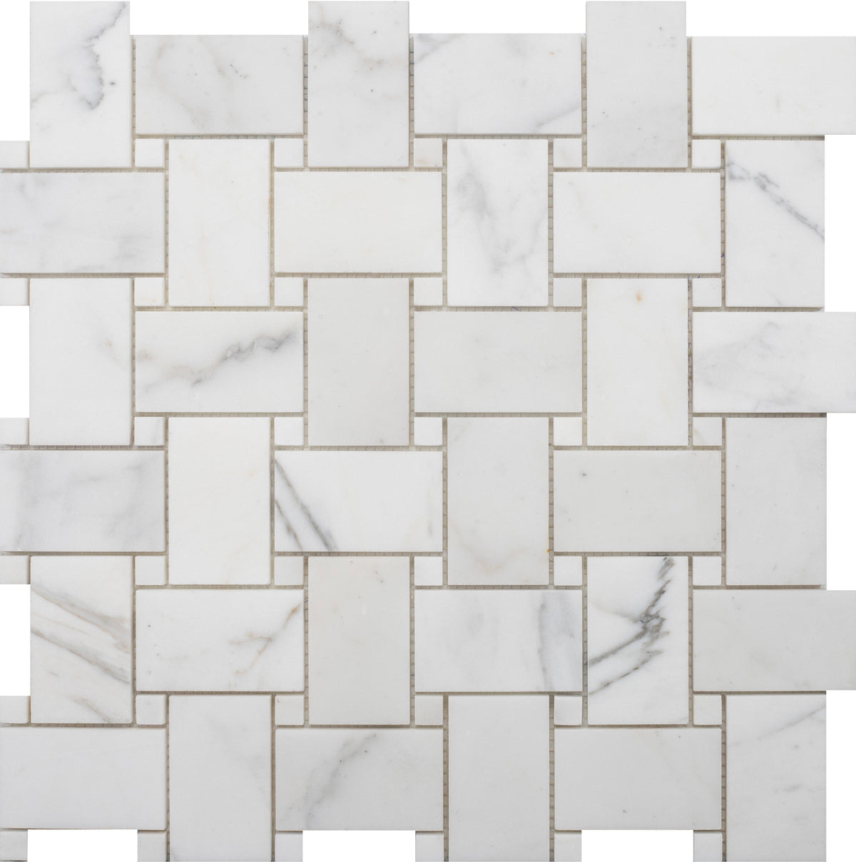 Statuario Extra Large Basketweave Honed Mosaic 