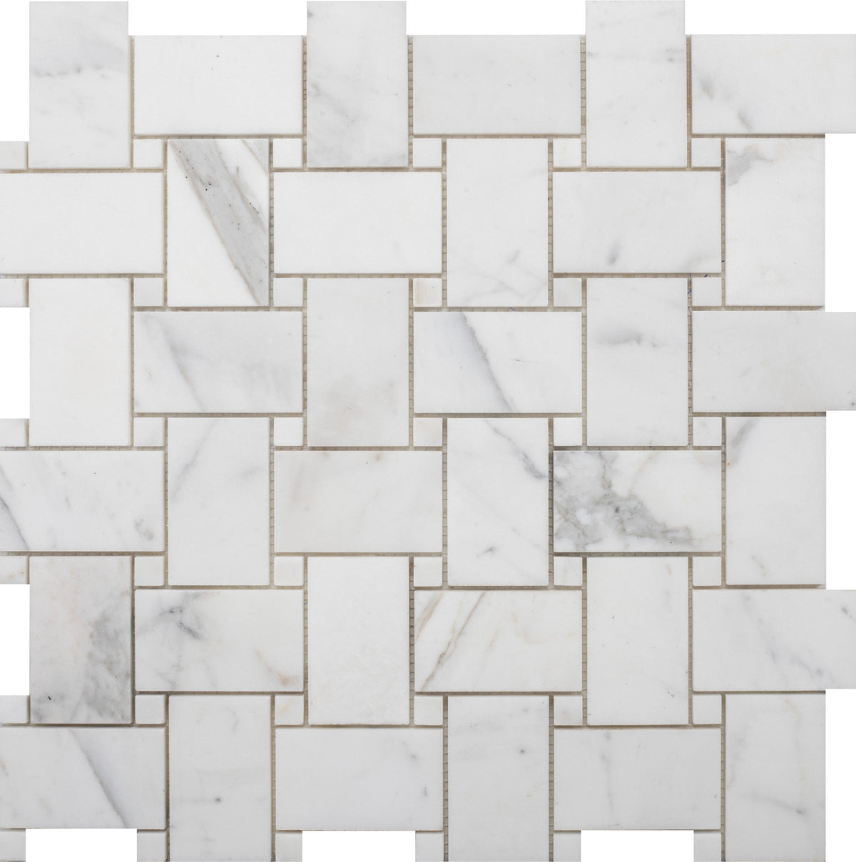 Statuario Extra Large Basketweave Honed Mosaic 