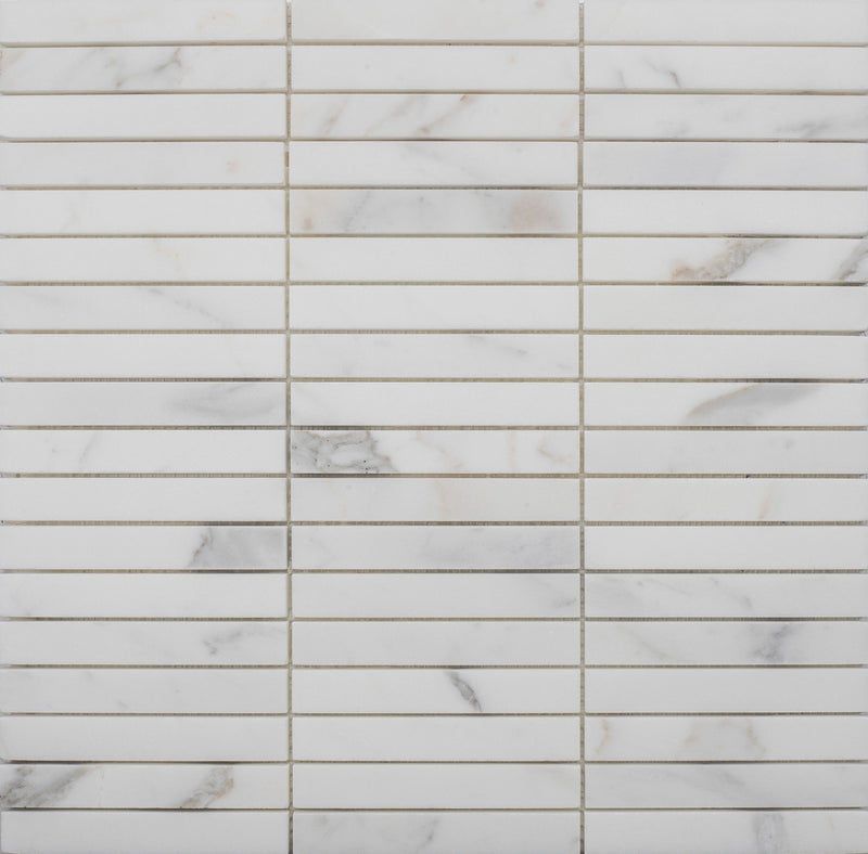Statuario Extra Velvet 1.5 x 10 cm Honed Mosaic
