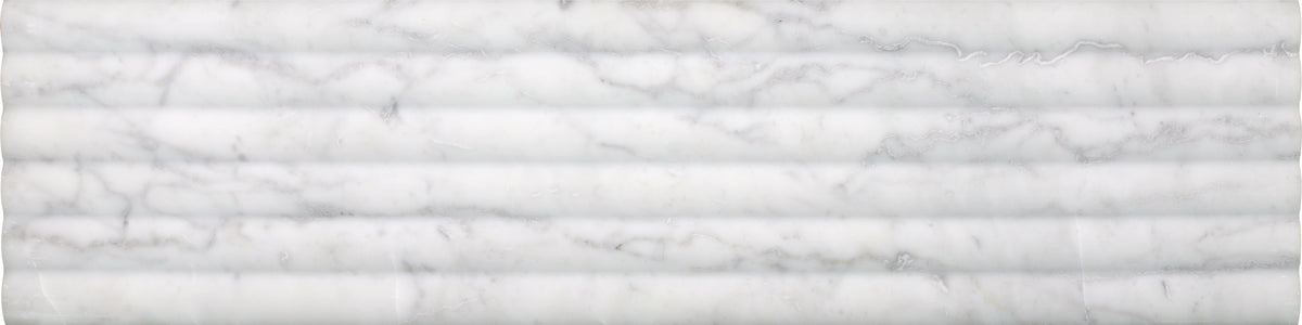 Bianco Carrara Honed Flute-Out 15 x 60 x 1 cm Field Tile 