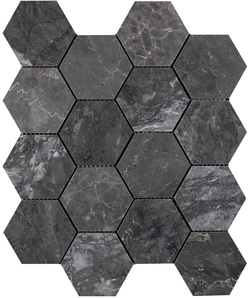 Lovina Grey Hexagon 7.5 cm Honed Mosaic