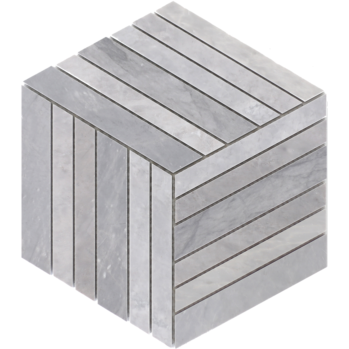 Ice Grey &amp; Earth Grey Bellagon Honed Mosaic 