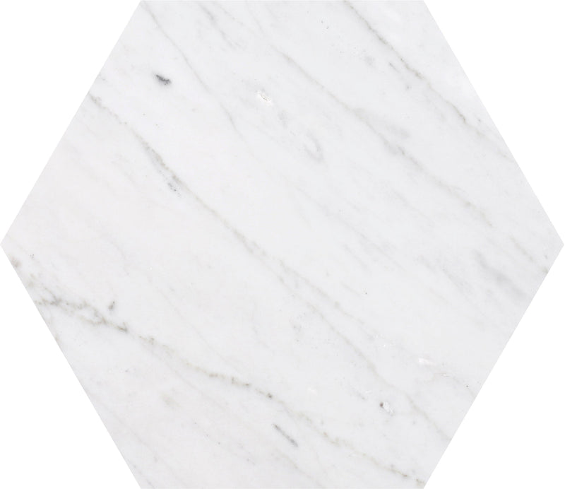 Bianco Carrara Honed Hexagon 25 x 1 cm Field Tile