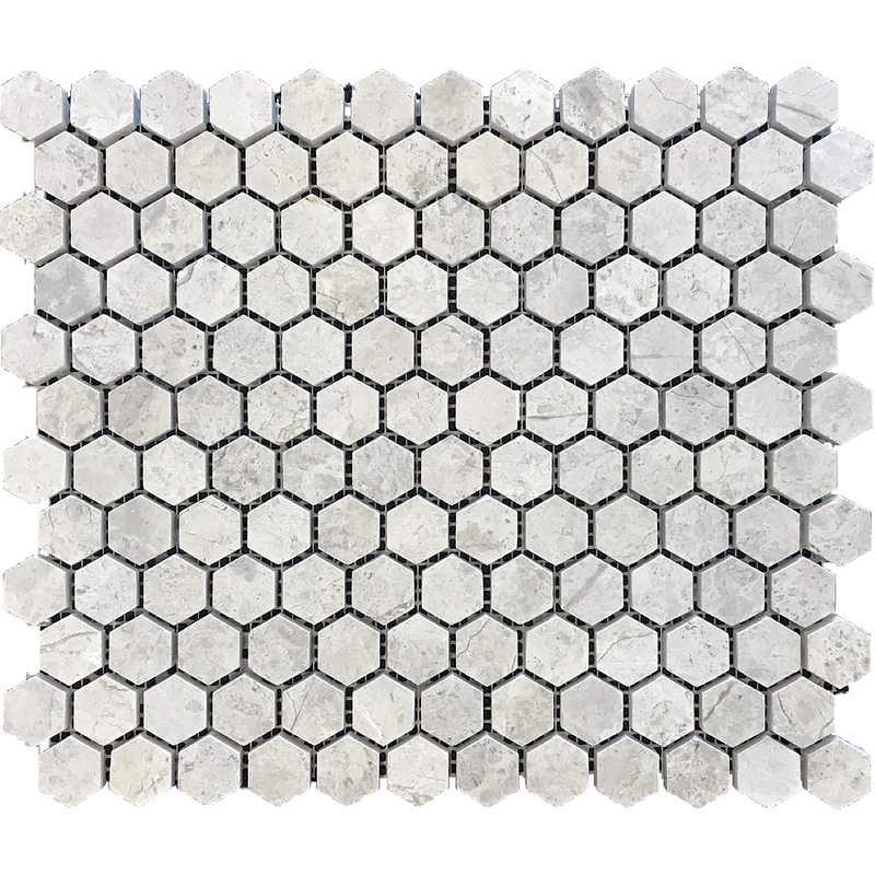Tundra Grey Hexagon 2.5 cm Honed Mosaic