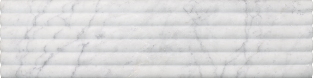 Bianco Carrara Honed Flute-Out 15 x 60 x 1 cm Field Tile 
