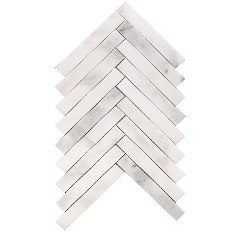 Calacatta Vida Herringbone 2.5 x 15 cm Honed Mosaic